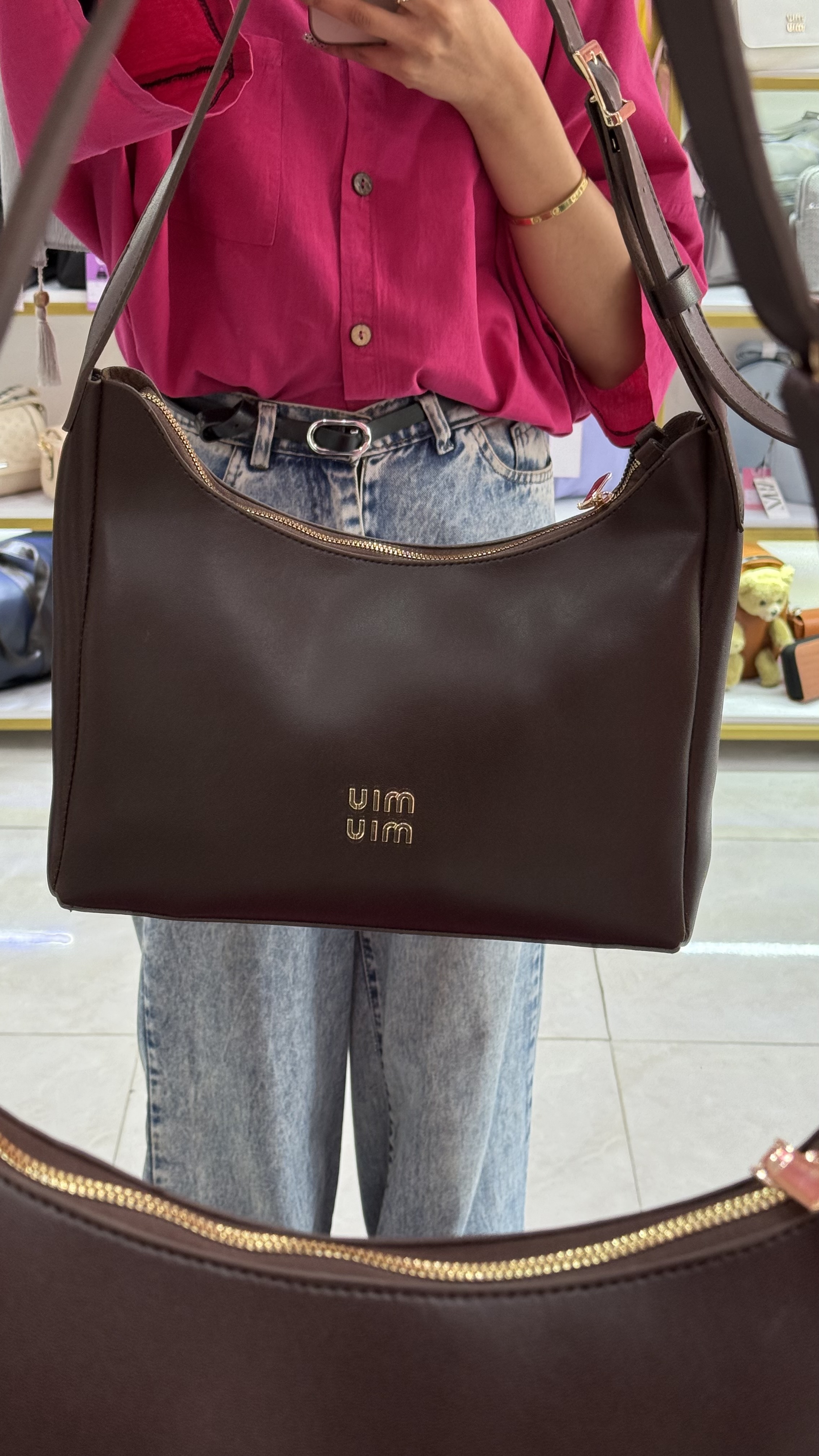 کیف زنانه چرمی قهوهای UIM UIM – کد 287