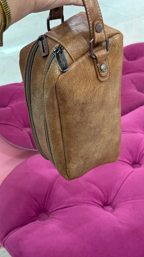 کیف چرمی قهوهای ARMABAG دو زیپ – کد 182