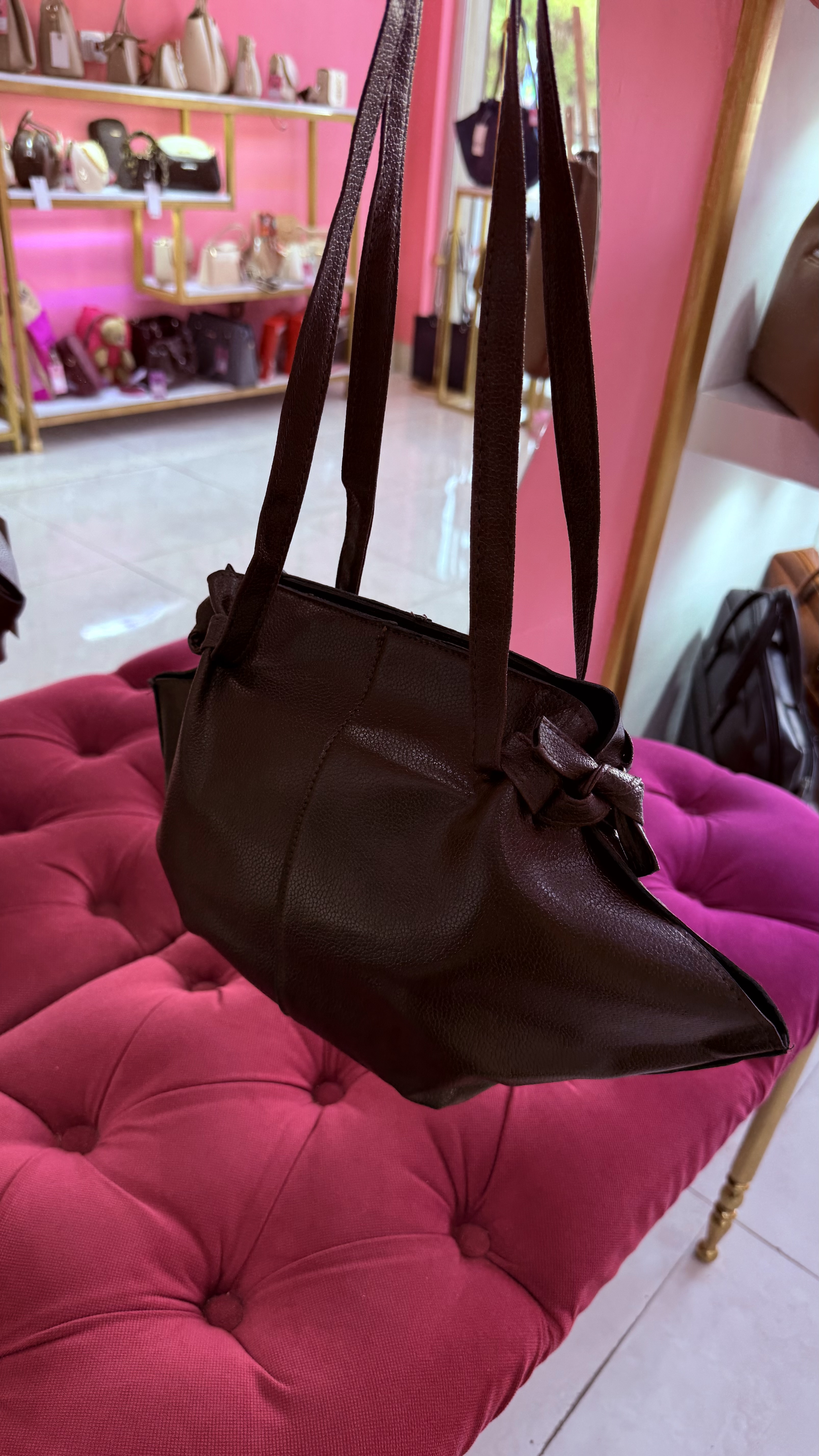 ست کیف زنانه چرمی قهوهای سهتکه – کد 330