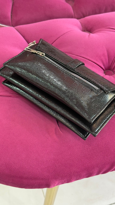 کیف پول چرمی مشکی زنانه با قفل H – کد 279