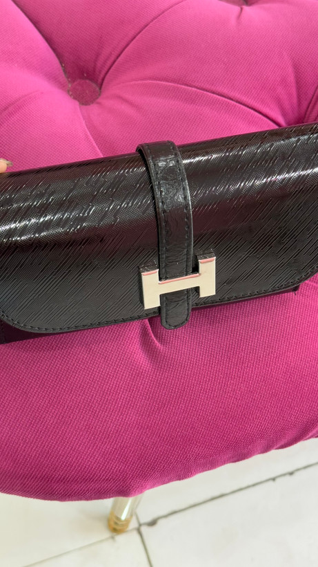 کیف پول چرمی مشکی زنانه با قفل H – کد 279