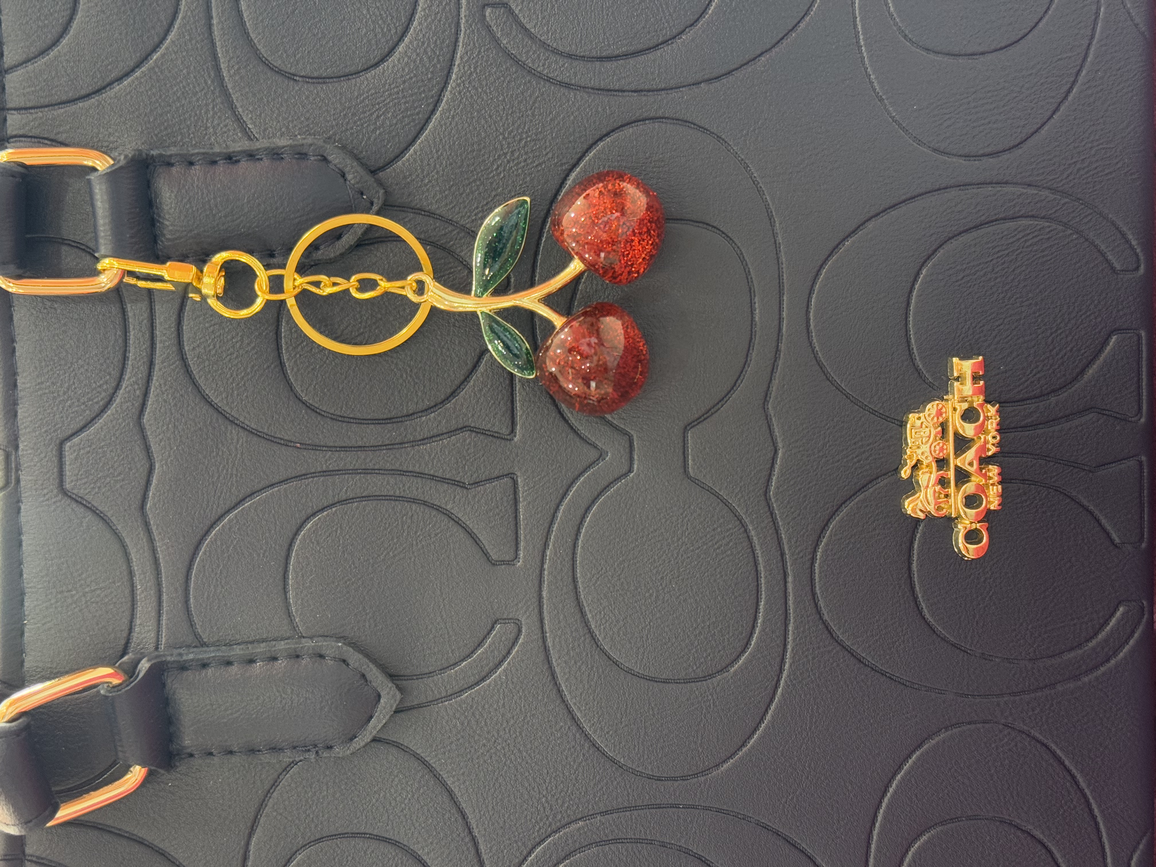 کیف دستی مشکی طرح COACH با آویز گیلاس – کد 440