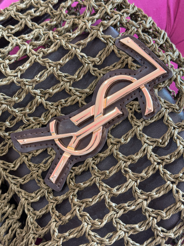 کیف دستی سبز زیتونی توری لاکچری YSL – کد 431