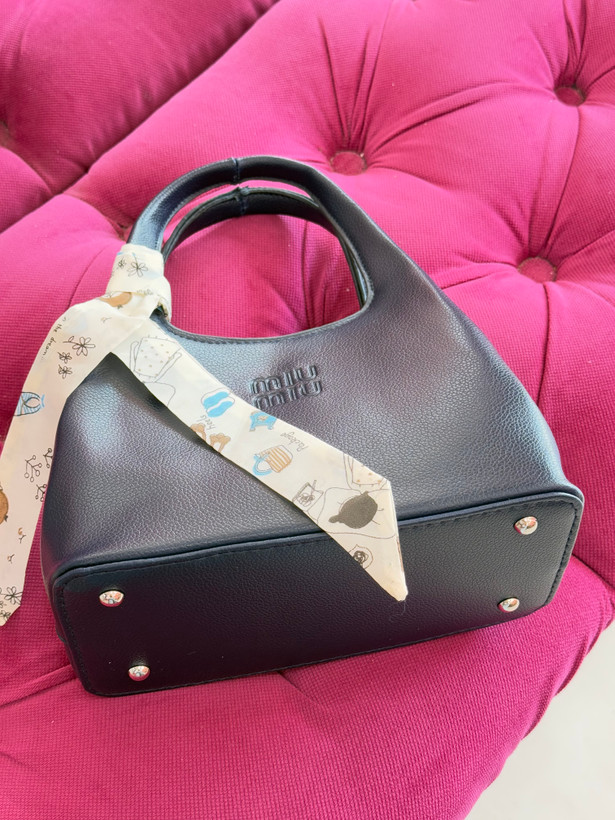 کیف دستی مشکی MIU MIU با روبان فانتزی – کد 438