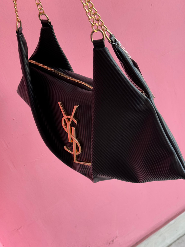 کیف دستی مشکی لوکس YSL با بند زنجیری – کد 433