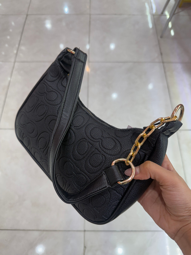 کیف دوشی قهوهای طرح COACH با بند زنجیری – کد 410