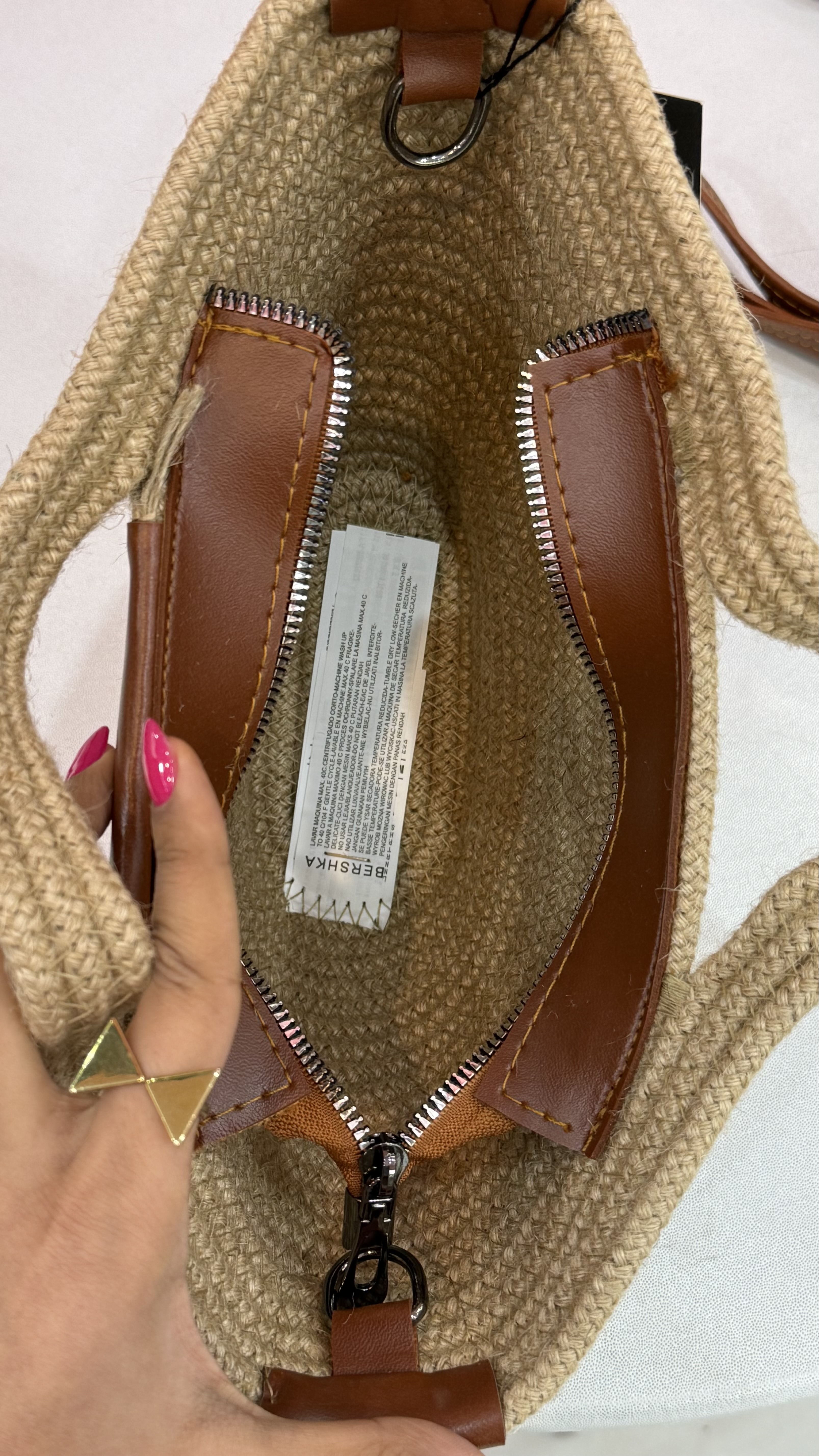 کیف زنانه حصیری – مدل چرمی Bershka (کد ۴۶۹)