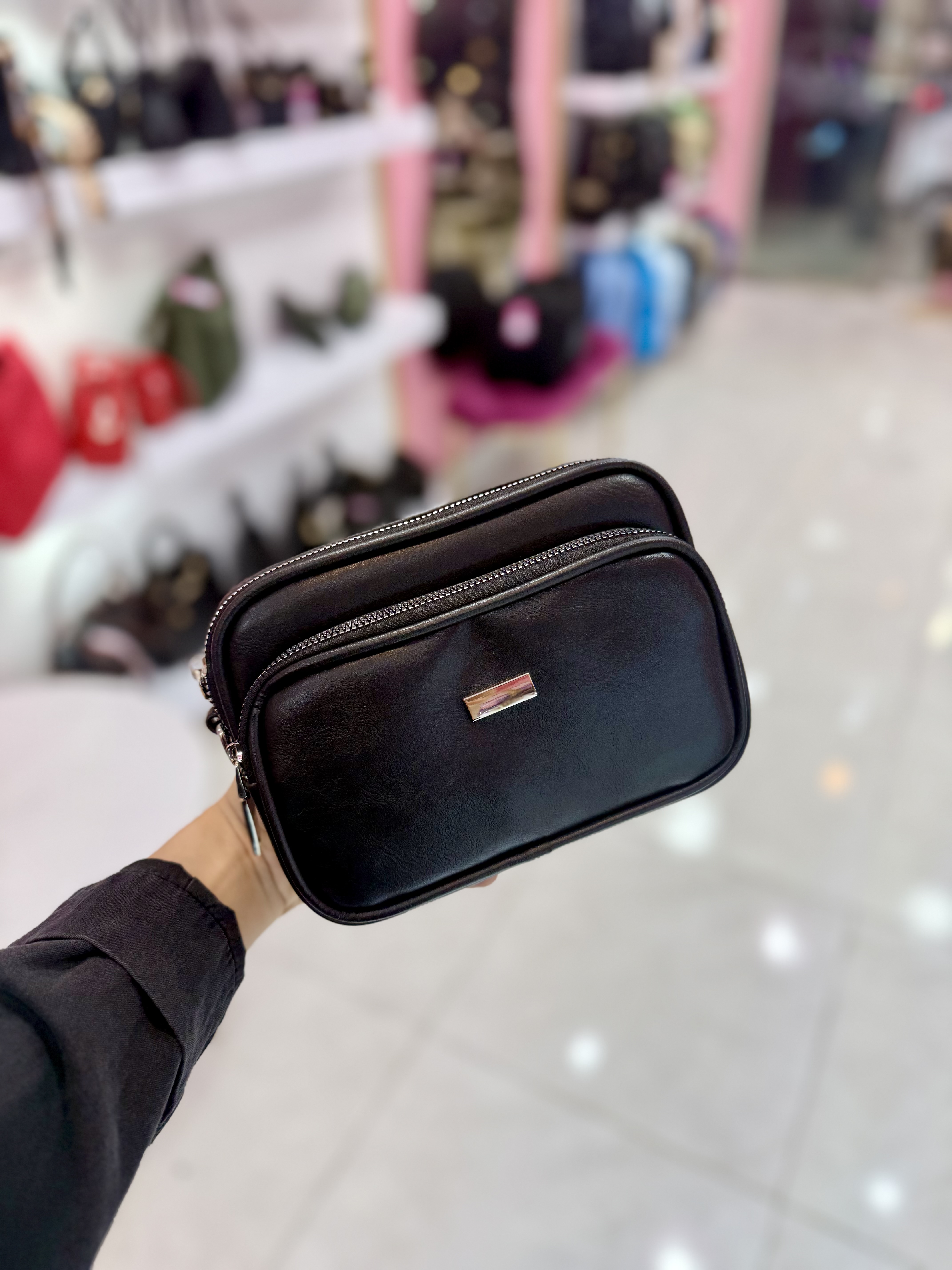 کیف دوشی دو زیپ چرم (کد ۶۸۵)