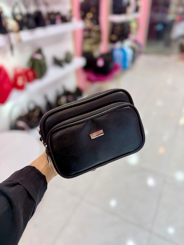 کیف دوشی دو زیپ چرم (کد ۶۸۵)