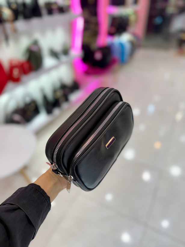 کیف دوشی دو زیپ چرم (کد ۶۸۵)